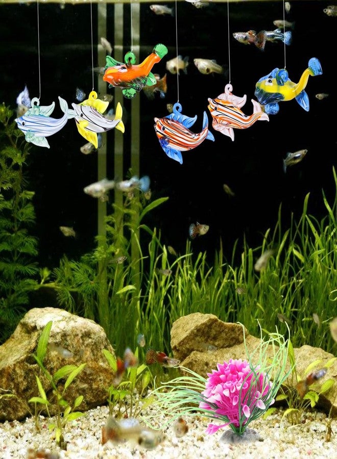 BUGUUYO 6Pcs Floating Fish Tank Decorations Glass Figurines Simulated Fish Pendants Unique Aquarium Decor for Home and Office - Image 3